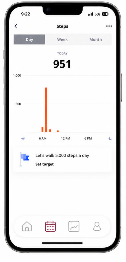 LM app steps and activity tracking