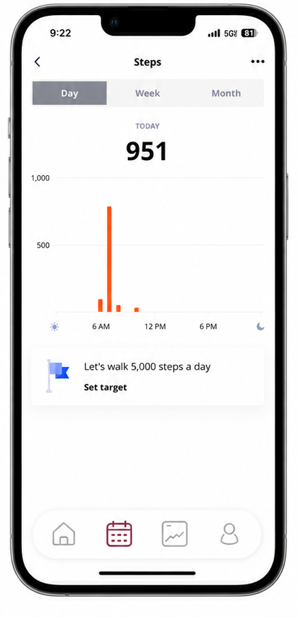 LM app — steps and activity tracking